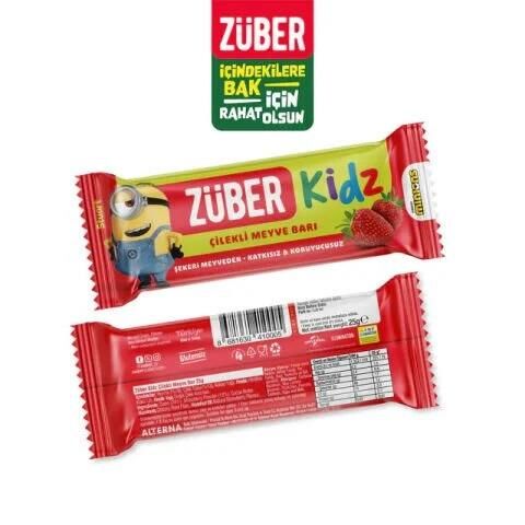 Züber Kidz Glutensiz Çilekli Bar 25 gr