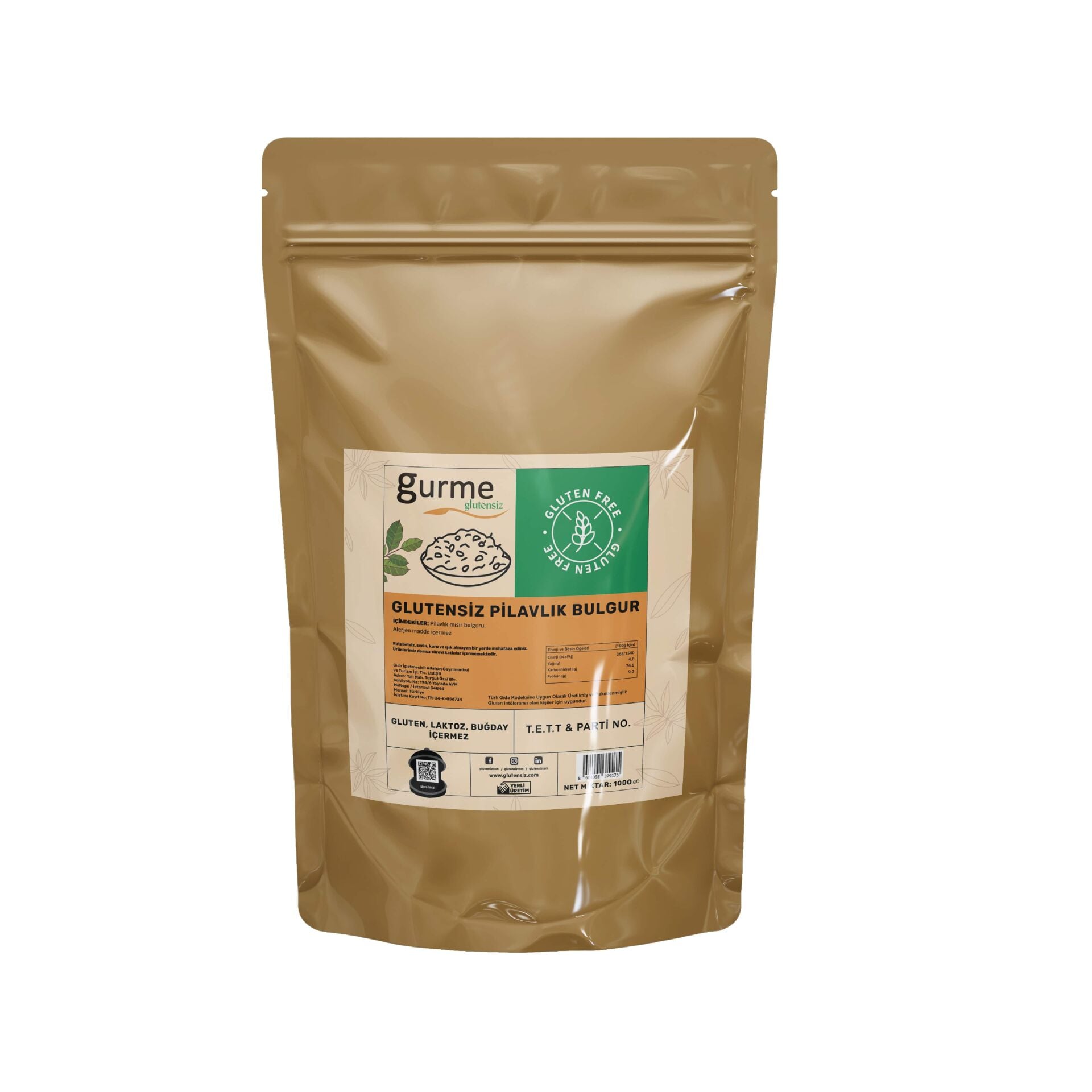 Gurme Glutensiz Pilavlık Bulgur 1 Kg