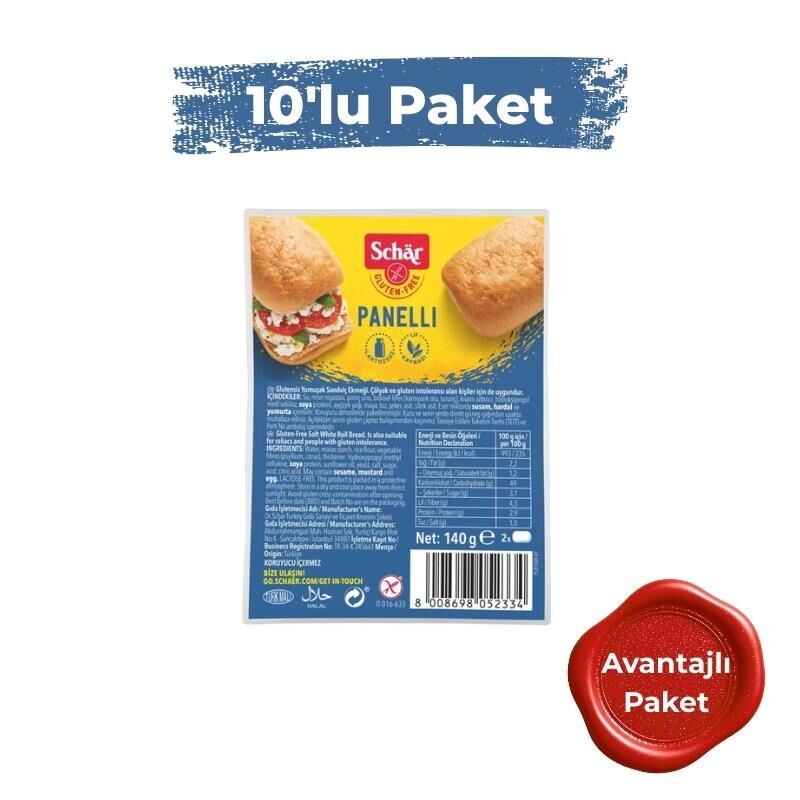 Schar Glutensiz Panelli Ekmek 10 lu Paket