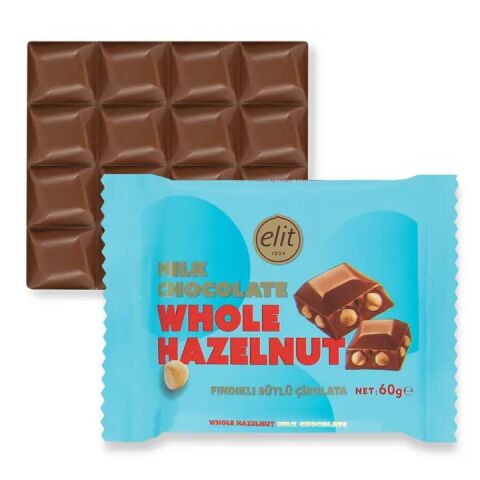 Elit Glutensiz Bol Sütlü Tablet Çikolata 60 g