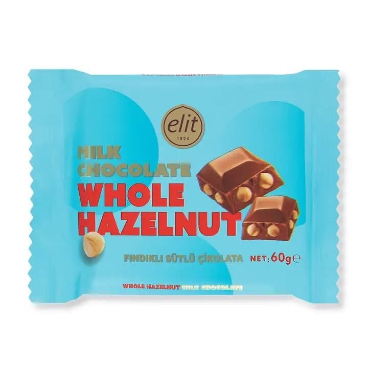 Elit Glutensiz Bütün Fındıklı Tablet Çikolata 60 g