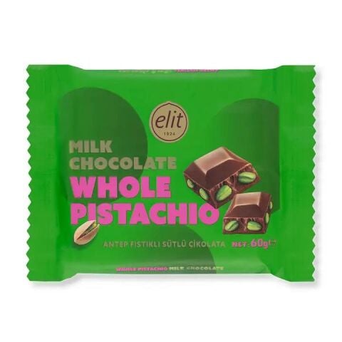 Elit Glutensiz Antep Fıstıklı Tablet Çikolata 60 g