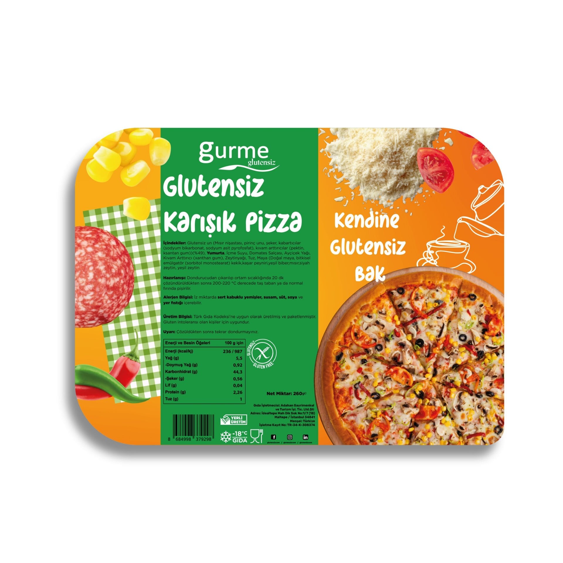Glutensiz Karışık Pizza 260g