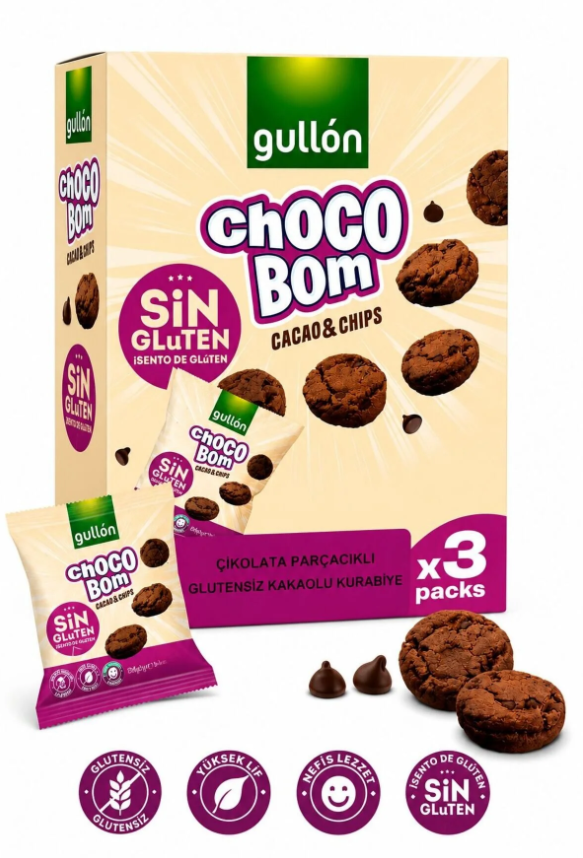 Gullon Glutensiz Choco Bom Kurabiye 120 g