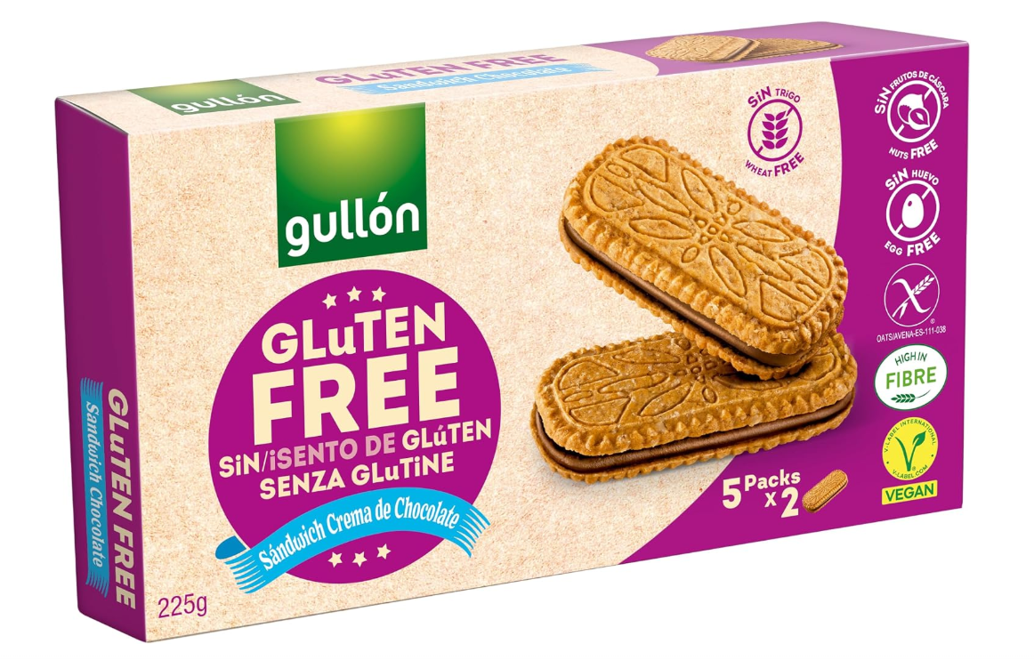Gullon Glutensiz Çikolatalı Sandviç Bisküvi 225 g