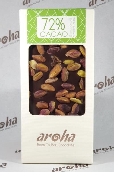 Aroha antep fıstıklı % 72 kakaou çikolata 100g