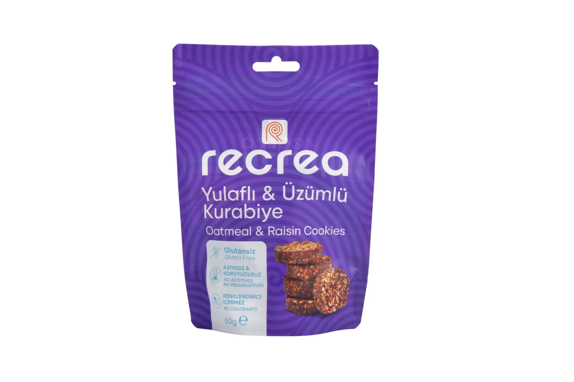 Recrea Glutensiz Yulaflı ve Üzümlüi Kurabiye 60 gr