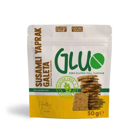 Gluzero Glutensiz Susamlı Yaprak Galeta 50 gr