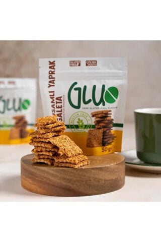 Gluzero Glutensiz Susamlı Yaprak Galeta 50 gr