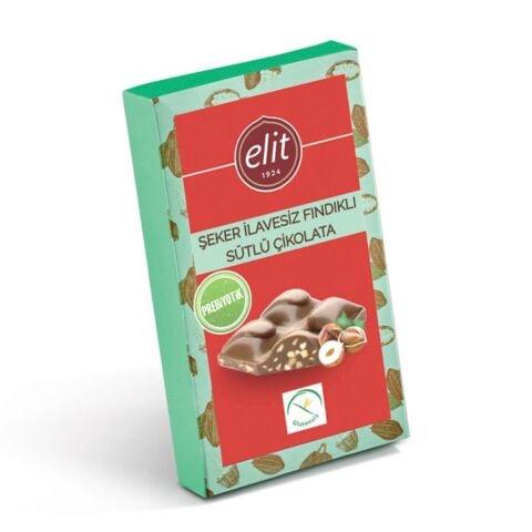 Elit Glutensiz Şekersiz Prebiyotik Fındıklı Sütlü 60 Gr