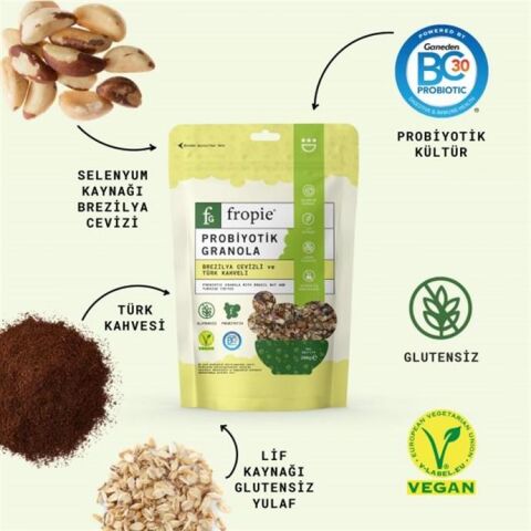 Fropie Brezilya Cevizli Türk Kahveli Granola 200 Gr