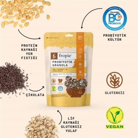 Fropie Yer Fıstıklı Çikolatalı Granola 200 Gr