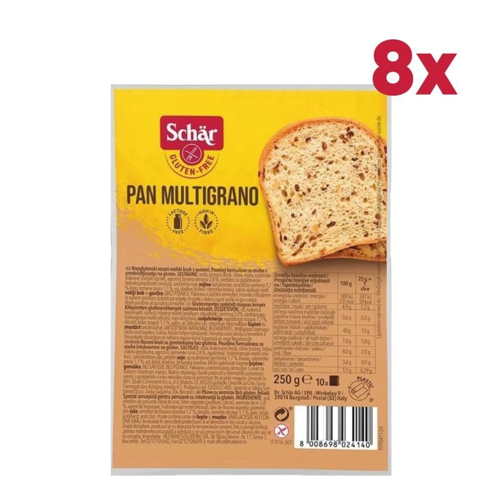Schar Pan Multigrano Glutensiz Ekmek 8Li Paket