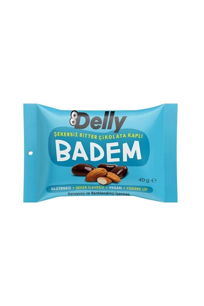 Delly Glutensiz Bitter Çikolata Kaplı Badem