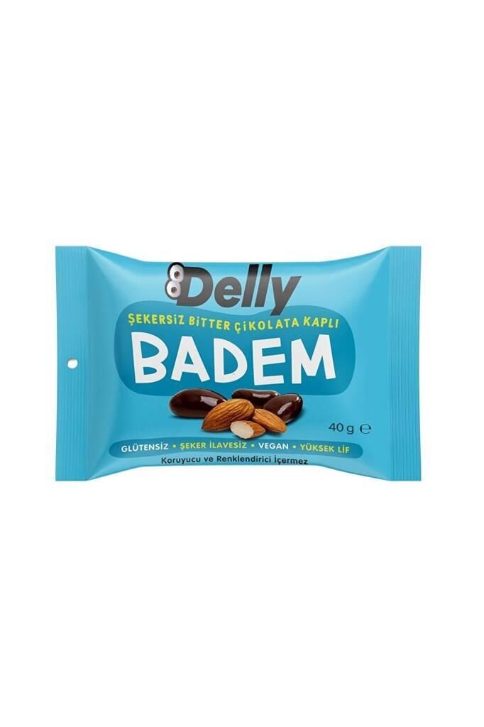 Delly Glutensiz Bitter Çikolata Kaplı Badem 40 Gr