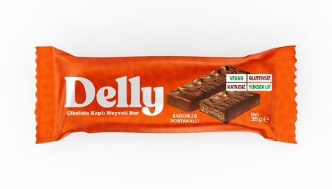 Delly Glutensiz Çikolatalı Badem & Portakallı Bar 40gr