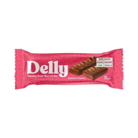 Delly Glutensiz Çikolatalı Bademli & Çilekli Bar