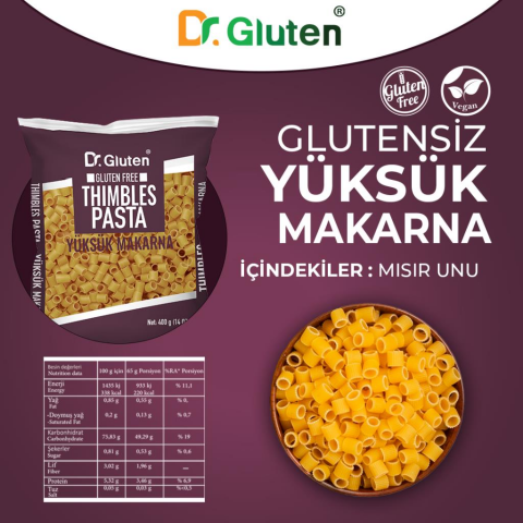 Dr. Gluten Glutensiz Yüksük Makarna 400 Gr