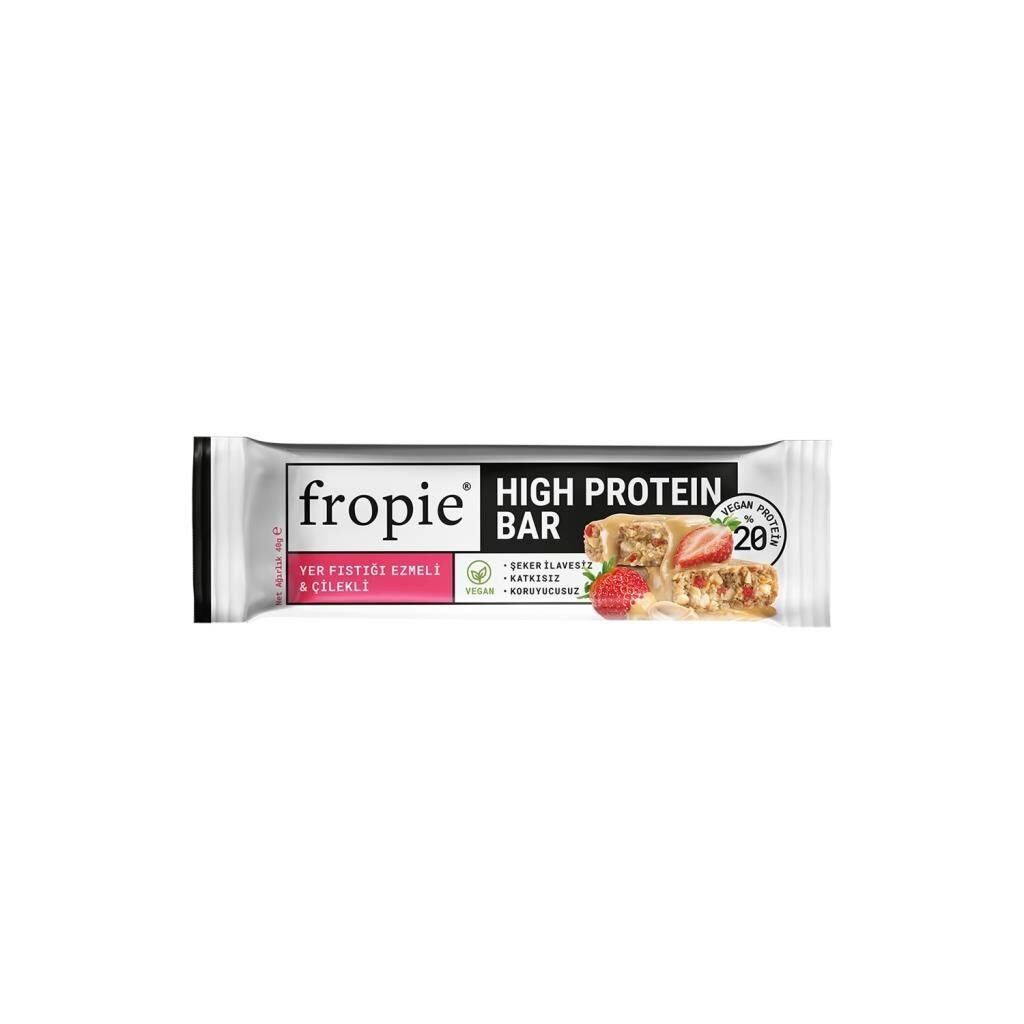 Fropie Glutensiz Yer Fıstıklı&Çilekli Protein Bar 40 Gr