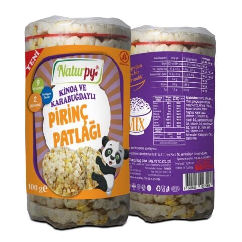 Naturpy Glutensiz Kinoa ve Karabuğdaylı Pirinç Patlağı 100 Gr