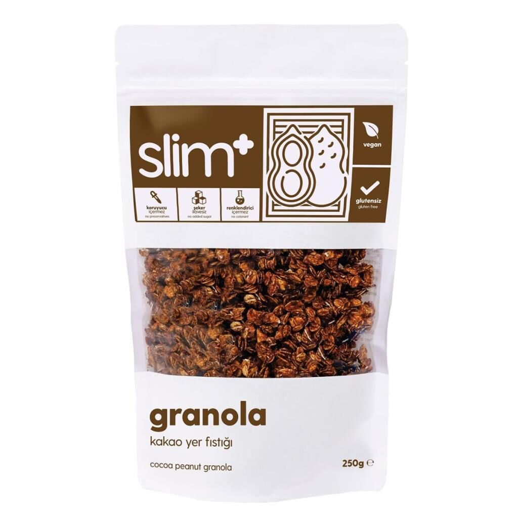 Slim Plus Glutensiz Kakao Yer Fıstıklı Granola