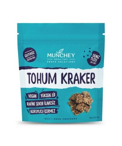 Münchey glutensiz deniz tuzlu tohum kraker 40 gr