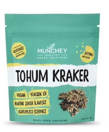 Münchey glutensiz zeytinli tohum kraker 100 gr