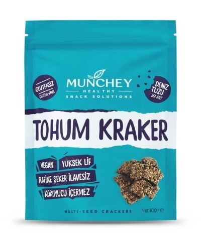 Münchey glutensiz deniz tuzlu tohum kraker 100 gr