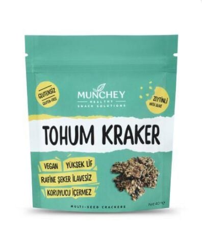 Münchey glutensiz zeytinli tohum kraker 40 gr