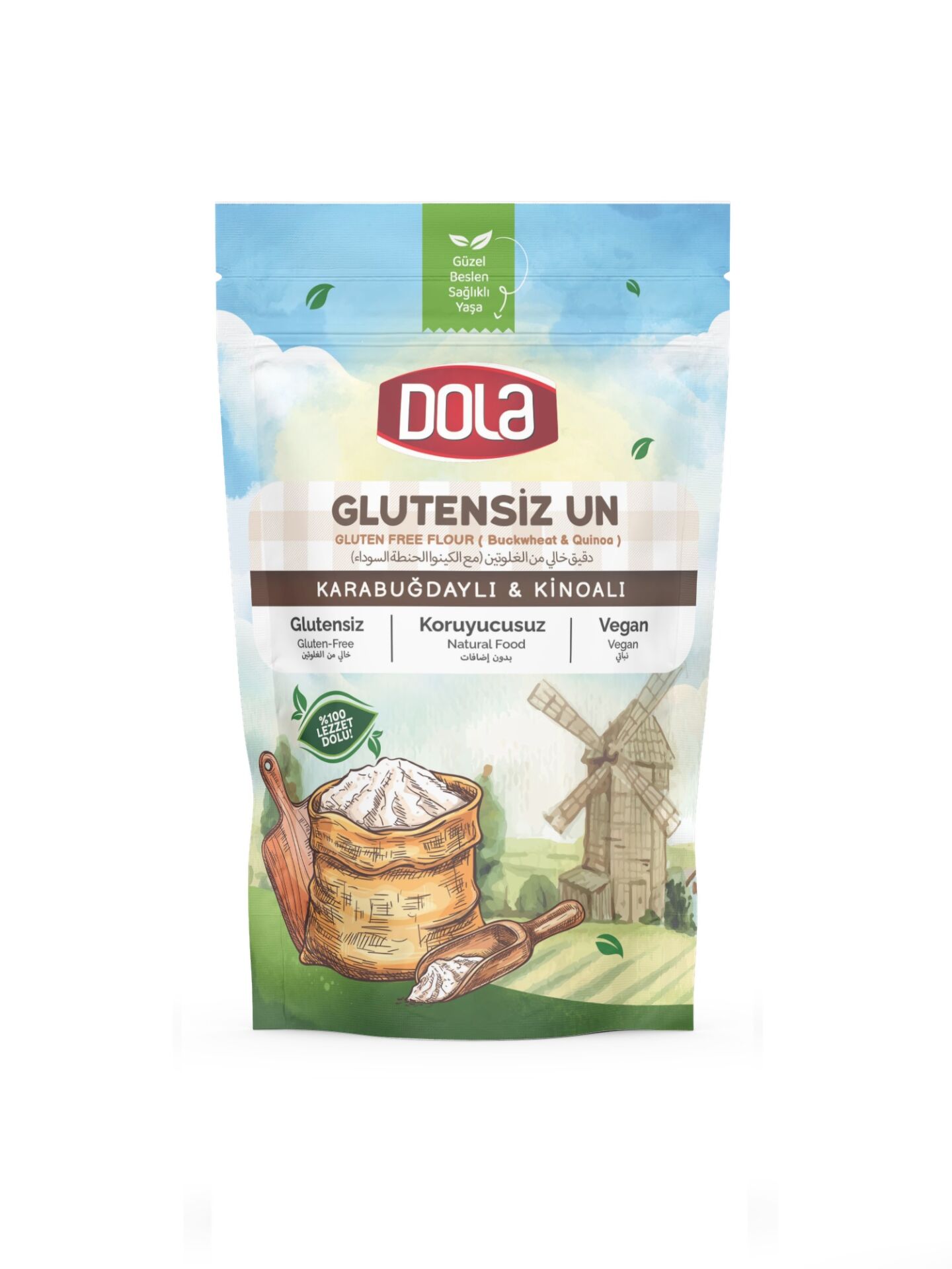 Dola Glutensiz Çiğ Karabuğdaylı & Kinoalı Un 500 g