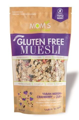 Mom's Glutensiz Muesli Çilek Blueberry Cranberry 300 Gr