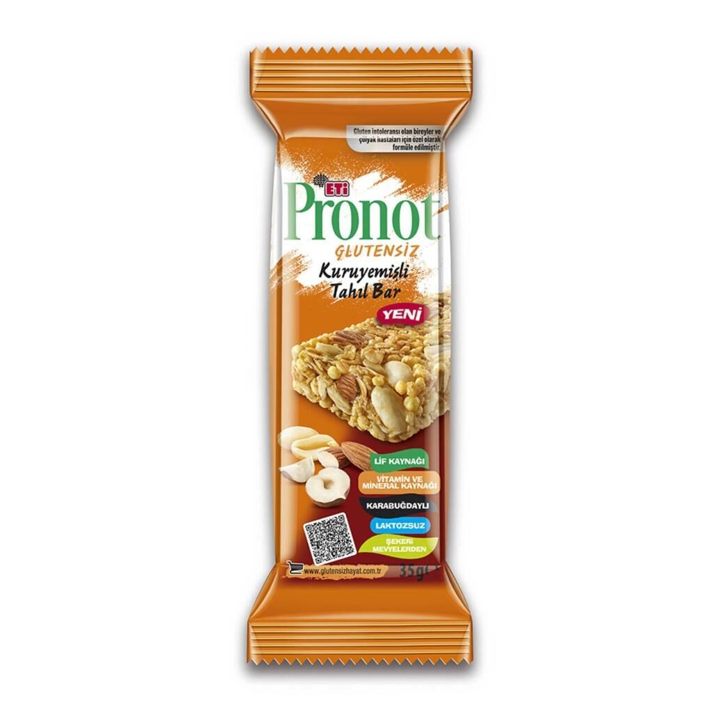 Pronot Glutensiz Kuruyemişli Tahıllı Bar 35 gr