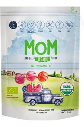 Mom Meyve Aromalı Organik Lolipop 10 lu