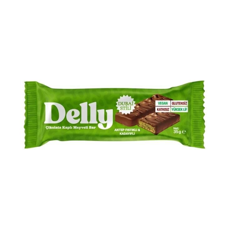 Delly Glutensiz A.Fıstklı Kadayıflı Çikolataı Bar 35 Gr