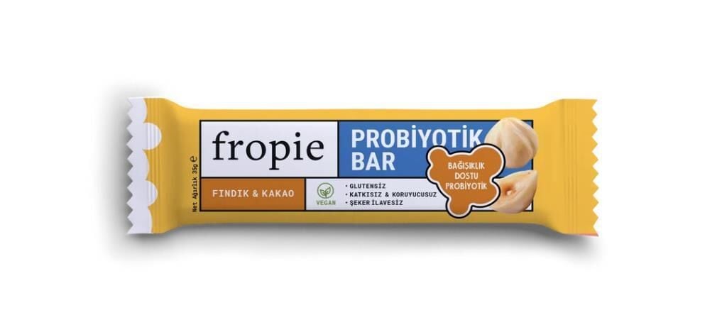 Fropie Glutensiz Fındık ve Kakaolu Probiyotik Bar 35 Gr