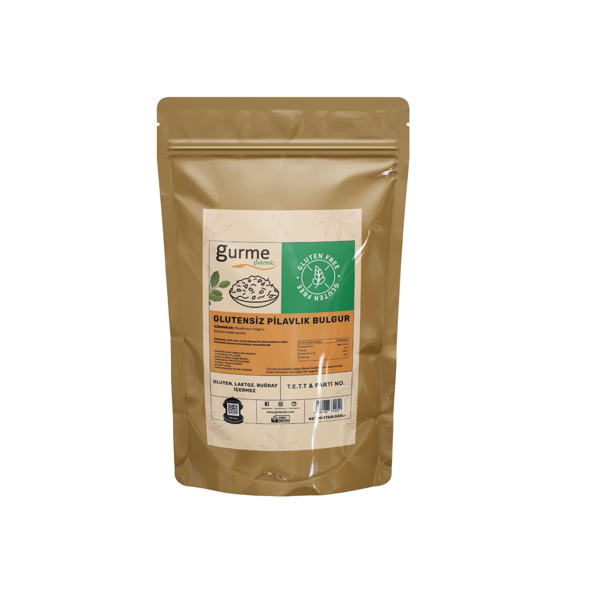 Gurme Glutensiz Pilavlık Bulgur 500 Gr